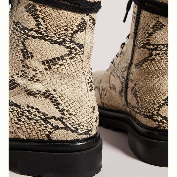 Anthropologie Shane Lace-up Boots- embossed snake - Picture 4 of 12